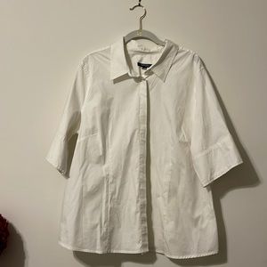 Chadwick’s of Boston Womens Plus size white button up blouse | 22W NWOT